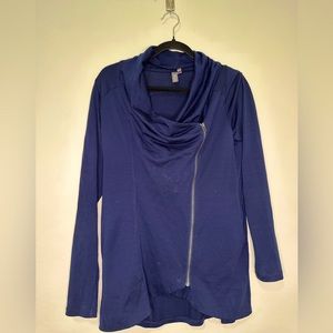 Ibex Freya Full-Zip Navy Blue Cardigan